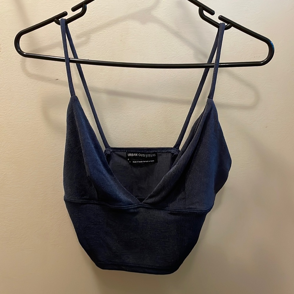 shimmery dark navy blue urban outfitters tank top